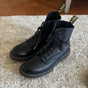 Dr. Martens Black Leather Moto Boots